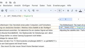 ChatGPT Google Sheets