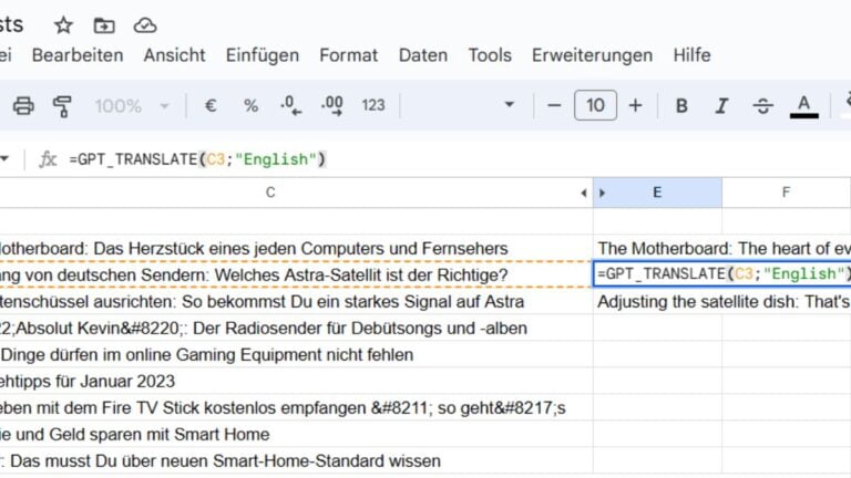 ChatGPT Google Sheets