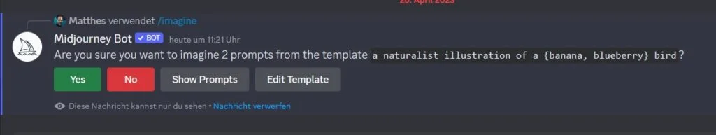 Permutation Prompt Abfrage