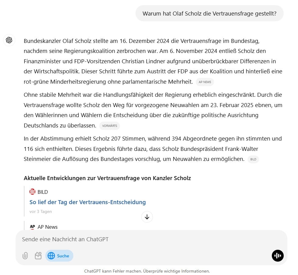 Antwort von ChatGPT